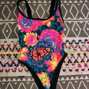 Body glove high waisted floral one piece bikini